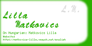 lilla matkovics business card